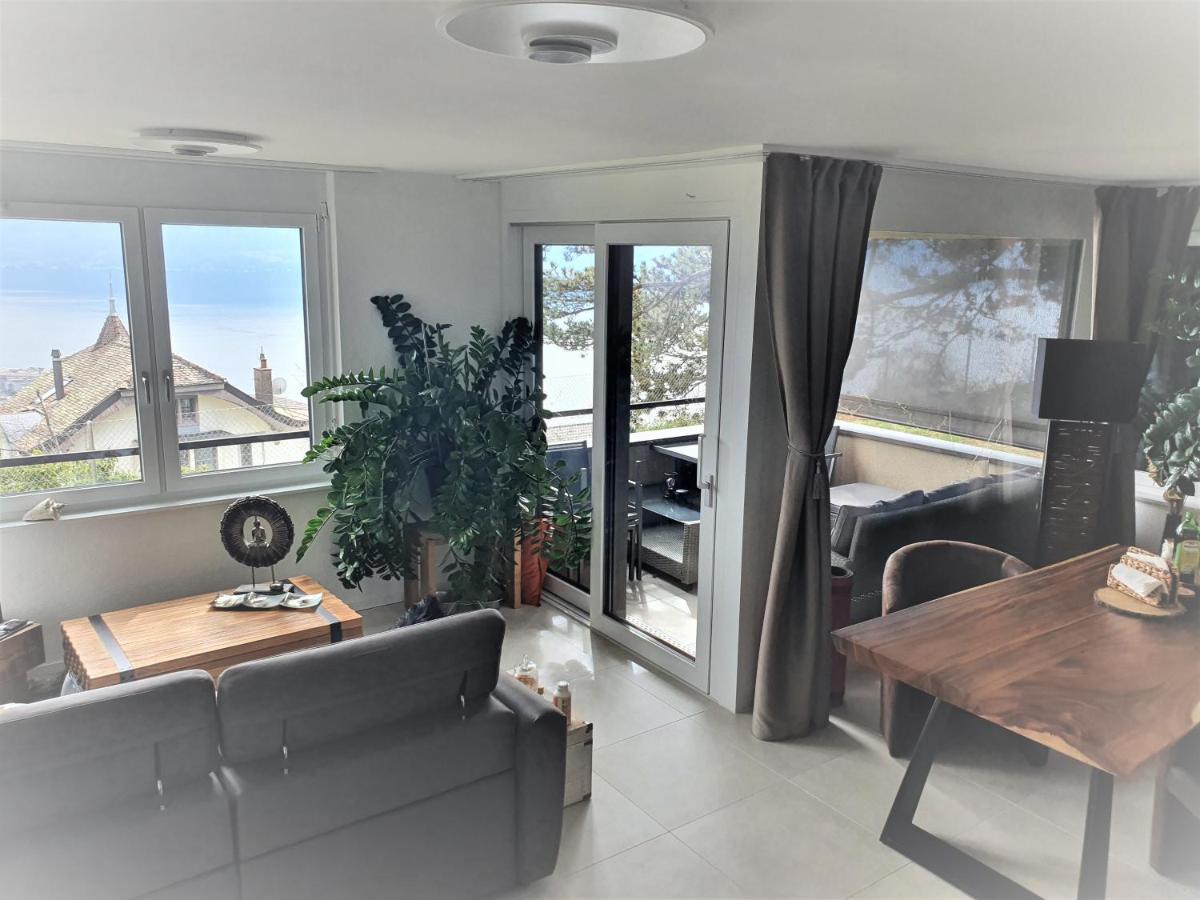 Ferienwohnung Wonderful View Of Lake Geneva Chardonne Exterior foto
